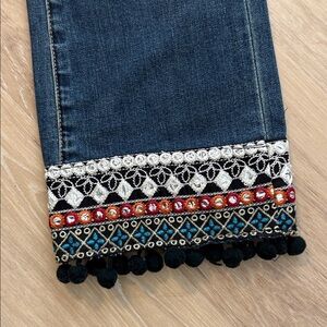 Blank NYC Kick Flare Embellished Boho Jeans Size 26